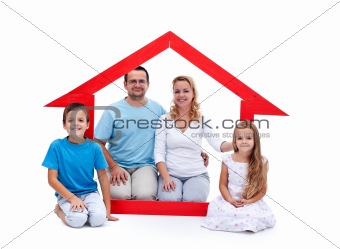 Young family in their home concept