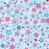 Seamless blue floral pattern