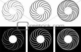 Abstract swirling lines in a circle