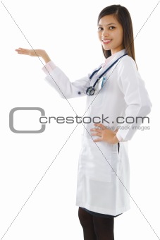 Doctor showing blank sign
