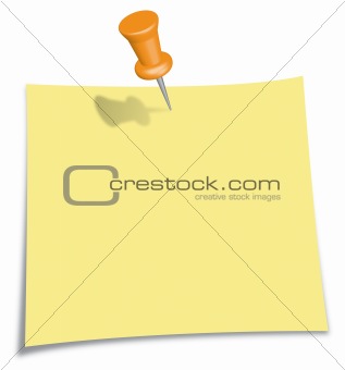 Post-It Note with orange Pin
