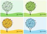 Abstract Vector trees. Four Seasons.