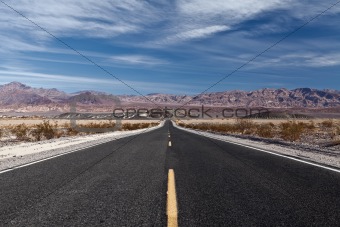 Long straight desert highway.