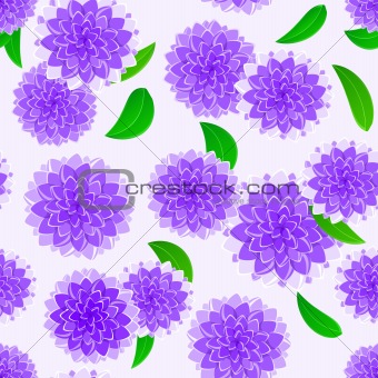 violet flower seamless pattern on light background
