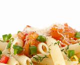 Rigatoni pasta closeup