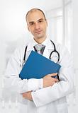doctor with blue folder