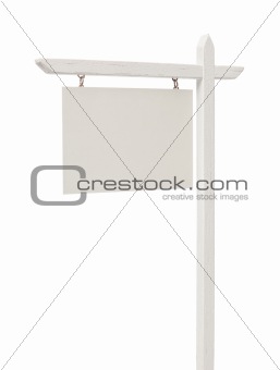 Isolated Blank Real Estate Sign with Clipping Path.