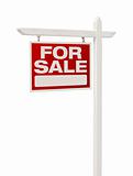 Isolated Home For Sale Real Estate Sign with Clipping Path.