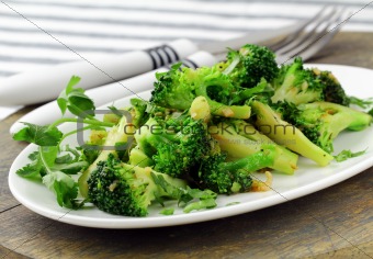 salad with broccoli fried with spices