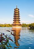 One of the Twin Pagodas in Guilin