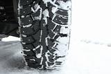 Studded snow tires in the winter