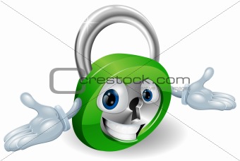 Smiling padlock character