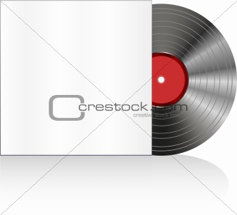 Black vinyl disc with cover