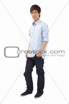 Full length portrait of Asian young man