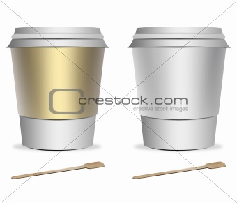 2 plastic coffee cup templates