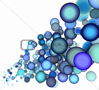 3d render abstract blue purple bubble backdrop