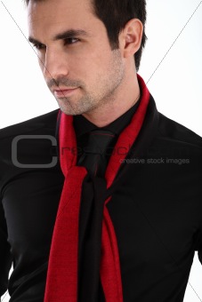 Handsome man in shirt and tie
