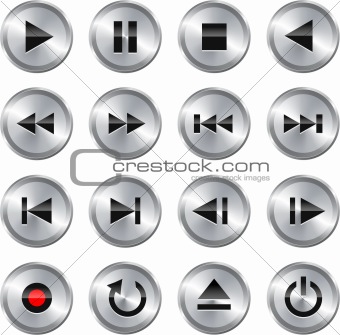 Multimedia control icon/button set