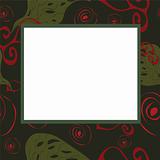 Abstract frame with green and red elements
