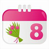 8th of march calendar icon