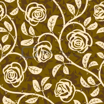 abstract rose flowers seamless repeat pattern background