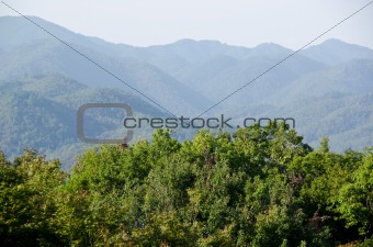 Mountain landscape around Arashiyama