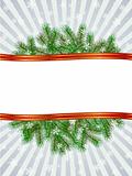 christmas with fir branch pattern frame
