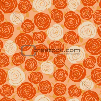seamless abstract red white rose background