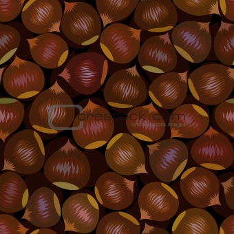 seamless brown chestnut snack background pattern