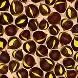 seamless roasted cooked chestnut background pattern