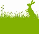 Easter bunny green background