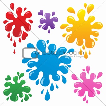 Colorful ink blots collection 1