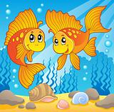 Two cute goldfishes