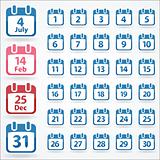 Set of calendar icons for every day