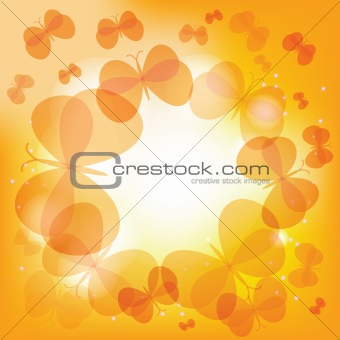 Abstract light background with butterflies