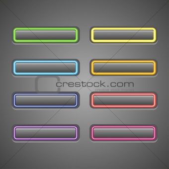 Set of glowing web buttons