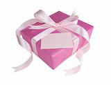 Pink gift box with a bow