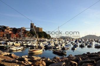 Lerici typical village, Castle and port in Liguria