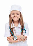 Little girl playing nurse or doctor