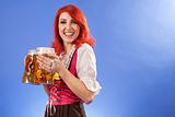 Oktoberfest female smiling with beer