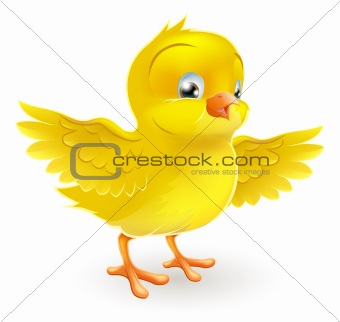 Cute happy little yellow Easter chick