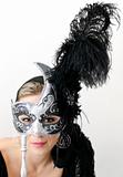Woman in black mask