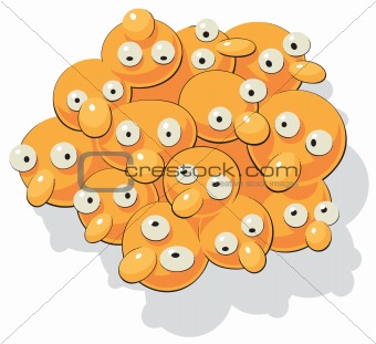 A group of funny gathered heads