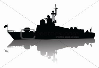 High detailed ship silhouette
