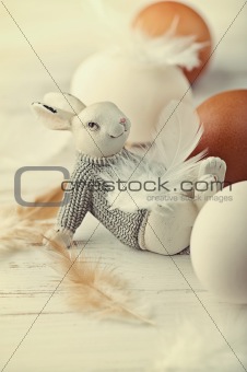 Easter Bunny and Eggs (Shabby chic)