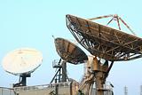 Satellite Communications Dishes on top of TV Station