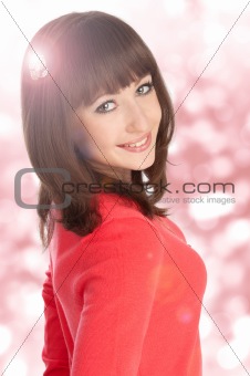 beautiful teenage girl smiling and looking into the camera