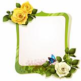 Mirror frame with roses