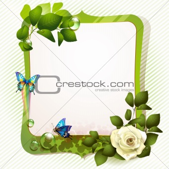 Mirror frame with roses