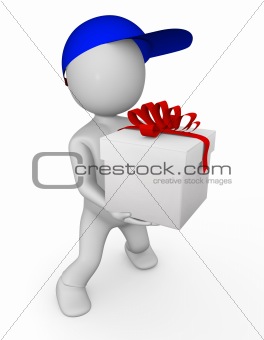 3d man with gift